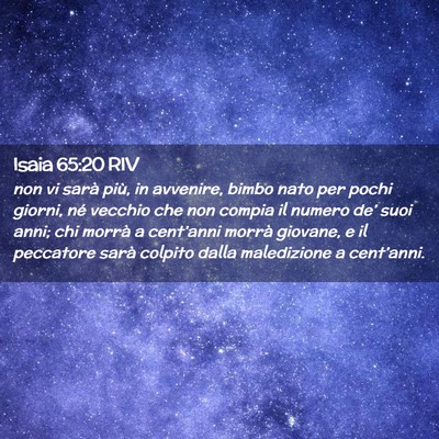 Picture 02 - Isaia 65:20 RIV - non vi sarà più, in avvenire, bimbo nato per - Bible Verse Picture