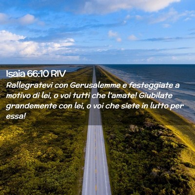 Picture 02 - Isaia 66:10 RIV - Rallegratevi con Gerusalemme e festeggiate a - Bible Verse Picture