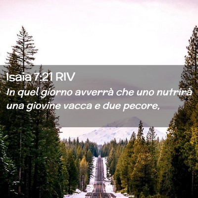 Picture 02 - Isaia 7:21 RIV - In quel giorno avverrà che uno nutrirà una - Bible Verse Picture