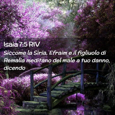 Picture 02 - Isaia 7:5 RIV - Siccome la Siria, Efraim e il figliuolo di - Bible Verse Picture