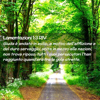 Picture 02 - Lamentazioni 1:3 RIV - Giuda è andato in esilio, a motivo - Bible Verse Picture