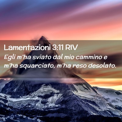 Picture 02 - Lamentazioni 3:11 RIV - Egli m’ha sviato dal mio cammino e m’ha - Bible Verse Picture