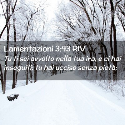 Picture 02 - Lamentazioni 3:43 RIV - Tu ti sei avvolto nella tua ira, e ci hai - Bible Verse Picture