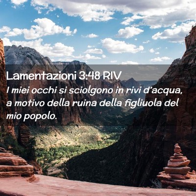 Picture 02 - Lamentazioni 3:48 RIV - I miei occhi si sciolgono in rivi d’acqua, a - Bible Verse Picture