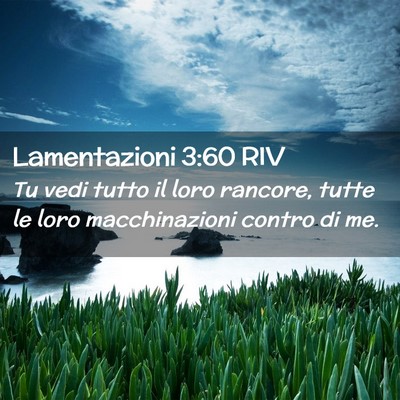 Picture 02 - Lamentazioni 3:60 RIV - Tu vedi tutto il loro rancore, tutte le loro - Bible Verse Picture