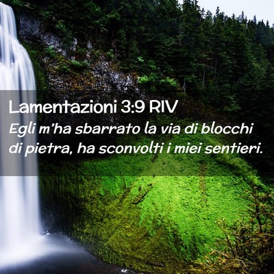 Picture 02 - Lamentazioni 3:9 RIV - Egli m’ha sbarrato la via di blocchi di pietra, - Bible Verse Picture