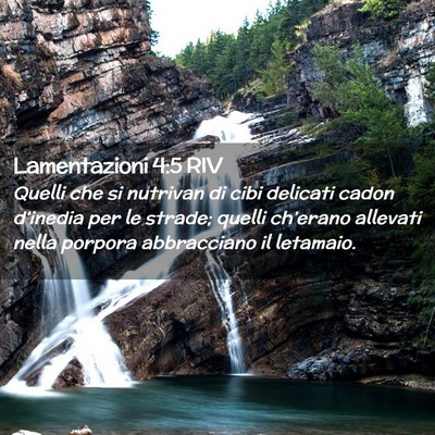 Picture 02 - Lamentazioni 4:5 RIV - Quelli che si nutrivan di cibi delicati cadon - Bible Verse Picture