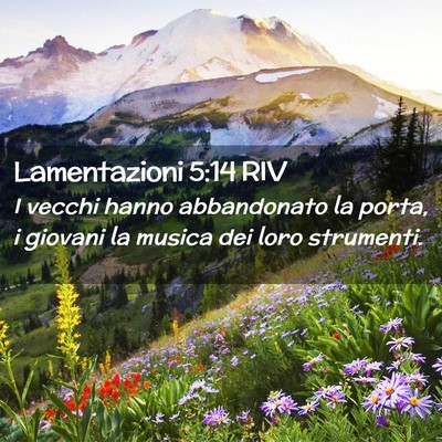 Picture 02 - Lamentazioni 5:14 RIV - I vecchi hanno abbandonato la porta, i giovani la - Bible Verse Picture