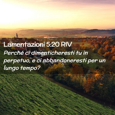 Picture 02 - Lamentazioni 5:20 RIV - Perché ci dimenticheresti tu in perpetuo, e ci - Bible Verse Picture