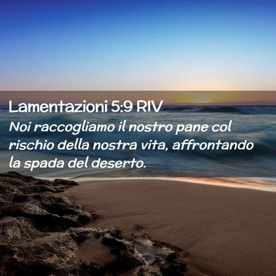 Picture 02 - Lamentazioni 5:9 RIV - Noi raccogliamo il nostro pane col rischio della - Bible Verse Picture