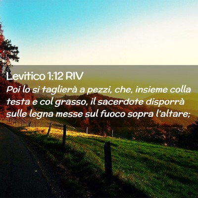 Picture 02 - Levitico 1:12 RIV - Poi lo si taglierà a pezzi, che, insieme colla - Bible Verse Picture