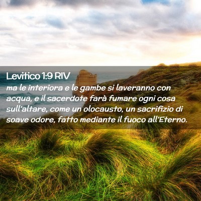 Picture 02 - Levitico 1:9 RIV - ma le interiora e le gambe si laveranno con - Bible Verse Picture