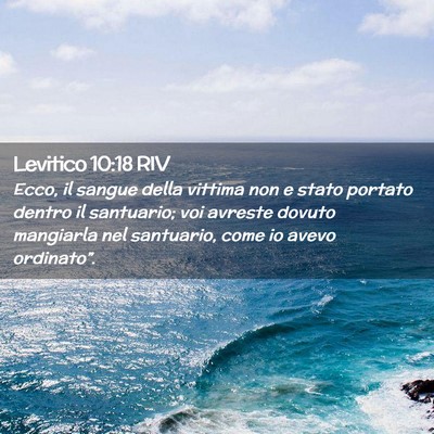Picture 02 - Levitico 10:18 RIV - Ecco, il sangue della vittima non e stato portato - Bible Verse Picture