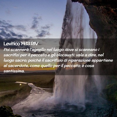 Picture 02 - Levitico 14:13 RIV - Poi scannerà l’agnello nel luogo dove si - Bible Verse Picture