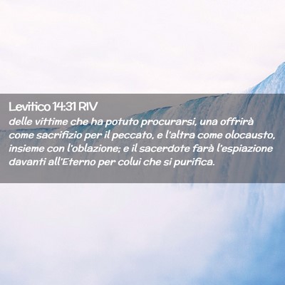 Picture 02 - Levitico 14:31 RIV - delle vittime che ha potuto procurarsi, una - Bible Verse Picture