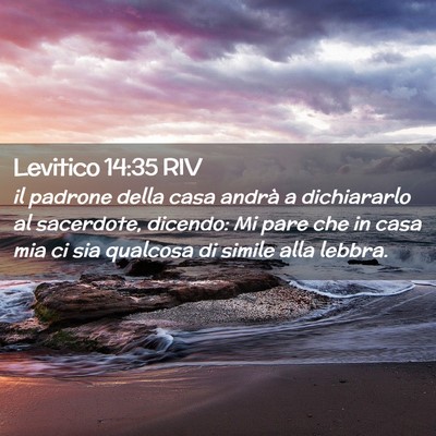 Picture 02 - Levitico 14:35 RIV - il padrone della casa andrà a dichiararlo al - Bible Verse Picture