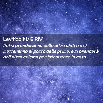 Picture 02 - Levitico 14:42 RIV - Poi si prenderanno delle altre pietre e si - Bible Verse Picture