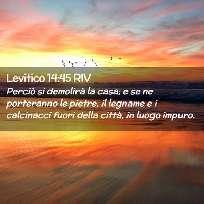 Picture 02 - Levitico 14:45 RIV - Perciò si demolirà la casa; e se ne porteranno - Bible Verse Picture