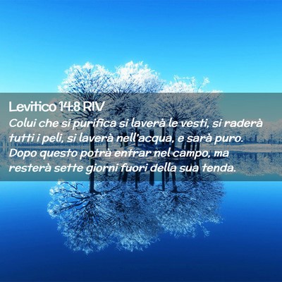 Picture 02 - Levitico 14:8 RIV - Colui che si purifica si laverà le vesti, si - Bible Verse Picture