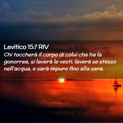 Picture 02 - Levitico 15:7 RIV - Chi toccherà il corpo di colui che ha la - Bible Verse Picture