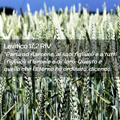 Picture 02 - Levitico 17:2 RIV - “Parla ad Aaronne, ai suoi figliuoli e a tutti - Bible Verse Picture