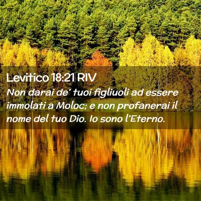 Picture 02 - Levitico 18:21 RIV - Non darai de’ tuoi figliuoli ad essere immolati - Bible Verse Picture