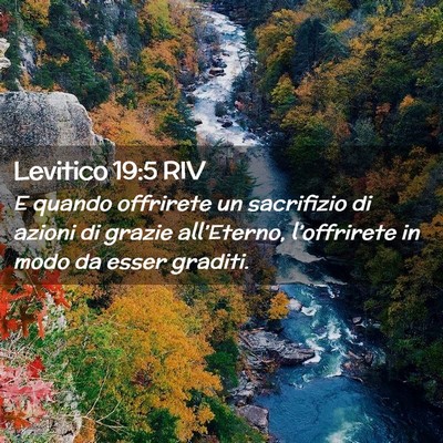Picture 02 - Levitico 19:5 RIV - E quando offrirete un sacrifizio di azioni di - Bible Verse Picture
