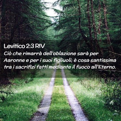 Picture 02 - Levitico 2:3 RIV - Ciò che rimarrà dell’oblazione sarà per - Bible Verse Picture