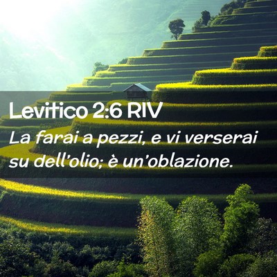 Picture 02 - Levitico 2:6 RIV - La farai a pezzi, e vi verserai su dell’olio; - Bible Verse Picture