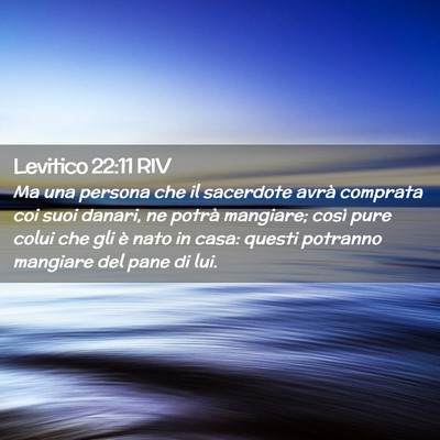 Picture 02 - Levitico 22:11 RIV - Ma una persona che il sacerdote avrà comprata - Bible Verse Picture