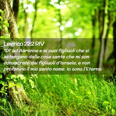 Picture 02 - Levitico 22:2 RIV - “Di’ ad Aaronne e ai suoi figliuoli che si - Bible Verse Picture