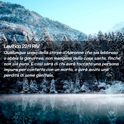 Picture 02 - Levitico 22:4 RIV - Qualunque uomo della stirpe d’Aaronne che sia - Bible Verse Picture
