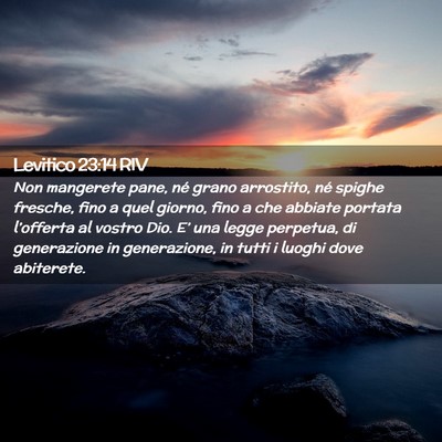 Picture 02 - Levitico 23:14 RIV - Non mangerete pane, né grano arrostito, né - Bible Verse Picture