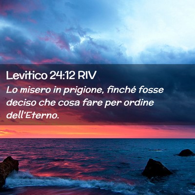 Picture 02 - Levitico 24:12 RIV - Lo misero in prigione, finché fosse deciso che - Bible Verse Picture