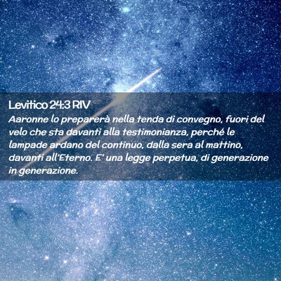 Picture 02 - Levitico 24:3 RIV - Aaronne lo preparerà nella tenda di convegno, - Bible Verse Picture