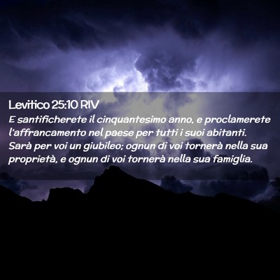 Picture 02 - Levitico 25:10 RIV - E santificherete il cinquantesimo anno, e - Bible Verse Picture