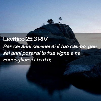 Picture 02 - Levitico 25:3 RIV - Per sei anni seminerai il tuo campo, per sei anni - Bible Verse Picture