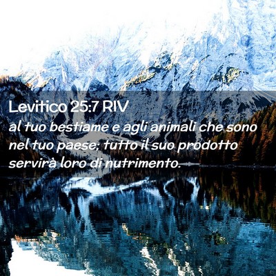 Picture 02 - Levitico 25:7 RIV - al tuo bestiame e agli animali che sono nel tuo - Bible Verse Picture