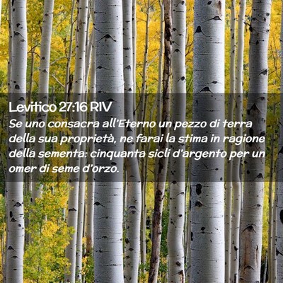 Picture 02 - Levitico 27:16 RIV - Se uno consacra all’Eterno un pezzo di terra - Bible Verse Picture