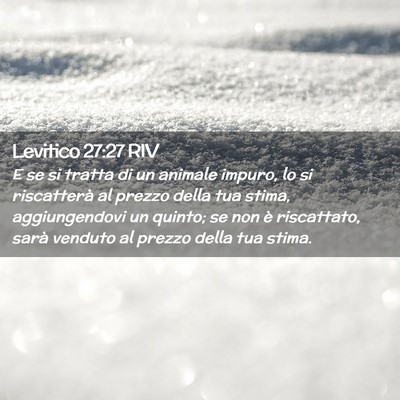 Picture 02 - Levitico 27:27 RIV - E se si tratta di un animale impuro, lo si - Bible Verse Picture
