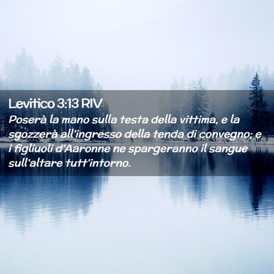 Picture 02 - Levitico 3:13 RIV - Poserà la mano sulla testa della vittima, e la - Bible Verse Picture