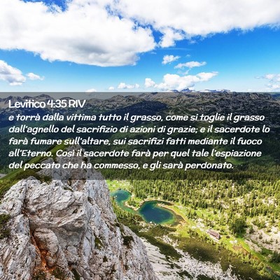 Picture 02 - Levitico 4:35 RIV - e torrà dalla vittima tutto il grasso, come si - Bible Verse Picture