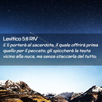 Picture 02 - Levitico 5:8 RIV - E li porterà al sacerdote, il quale offrirà - Bible Verse Picture