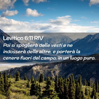 Picture 02 - Levitico 6:11 RIV - Poi si spoglierà delle vesti e ne indosserà - Bible Verse Picture