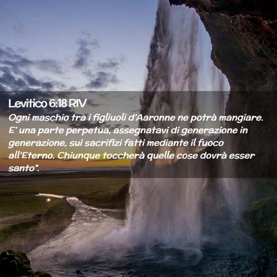 Picture 02 - Levitico 6:18 RIV - Ogni maschio tra i figliuoli d’Aaronne ne - Bible Verse Picture