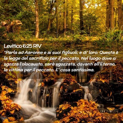 Picture 02 - Levitico 6:25 RIV - “Parla ad Aaronne e ai suoi figliuoli, e di’ - Bible Verse Picture