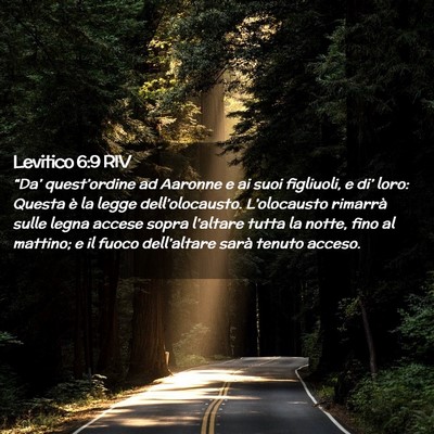 Picture 02 - Levitico 6:9 RIV - “Da’ quest’ordine ad Aaronne e ai suoi - Bible Verse Picture