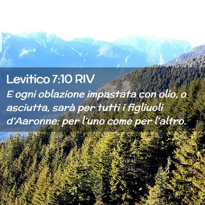 Picture 02 - Levitico 7:10 RIV - E ogni oblazione impastata con olio, o asciutta, - Bible Verse Picture