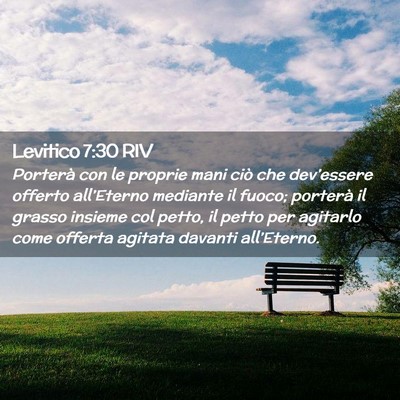 Picture 02 - Levitico 7:30 RIV - Porterà con le proprie mani ciò che - Bible Verse Picture