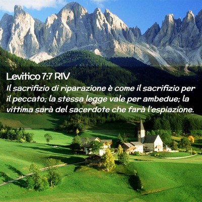 Picture 02 - Levitico 7:7 RIV - Il sacrifizio di riparazione è come il - Bible Verse Picture